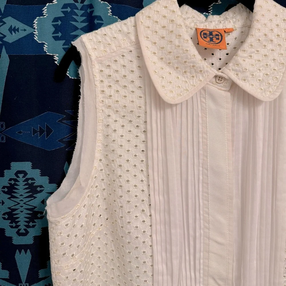 Tory Burch White Sleeveless Blouse - Picture 3 of 14